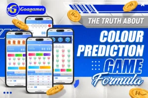 three cellphones with caption of colour prediction game formula